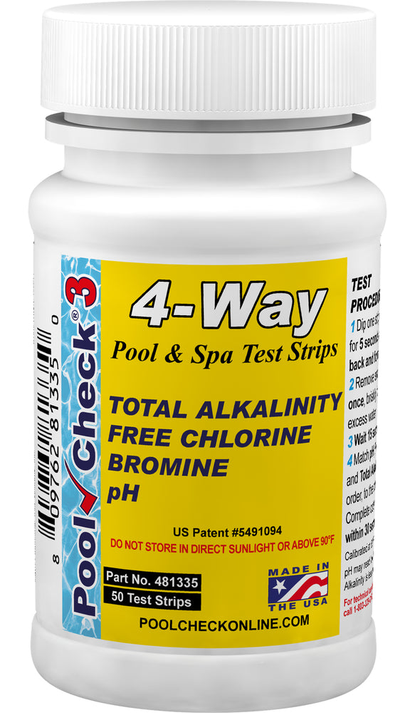 Pool test strips, spa test strips, hot tub test strips 