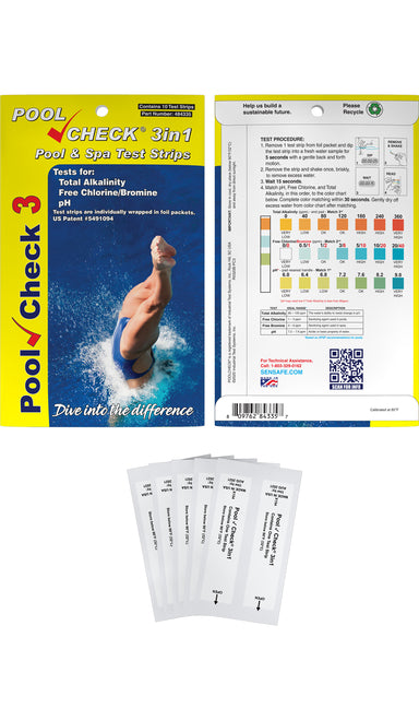 Pool Check® 3in1 Eco pack (Total Alkalinity, Free Chlorine/Bromine & pH) Pool & Spa.