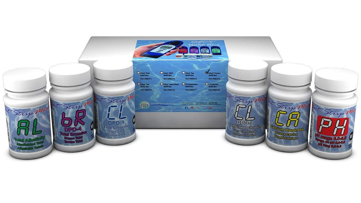 Caja de recarga de reactivos de agua de spa ITS Europe eXact