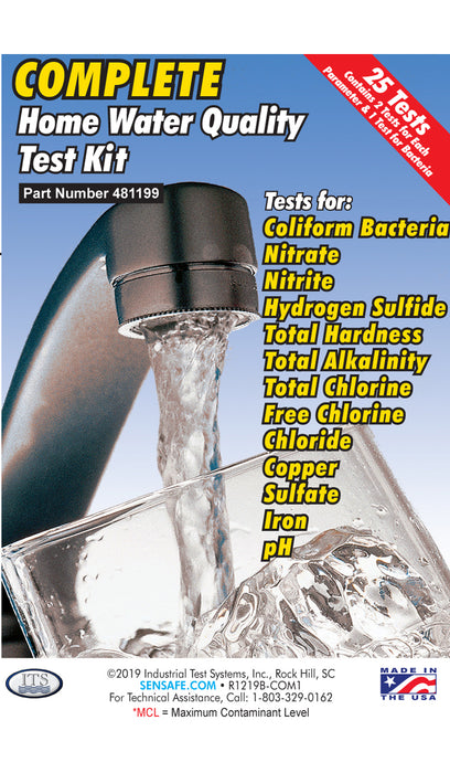 Trousse complète d'analyse de la qualité de l'eau à domicile ITS