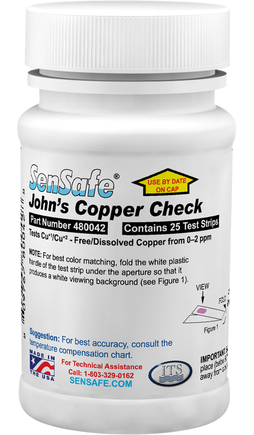 SenSafe® John's Copper Check 0-2ppm (Bottle of 25 tests)
