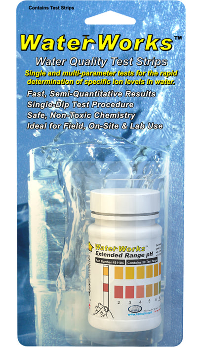 WaterWorks™ Extended Range pH (2-12pH - Bottle of 50 tests)
